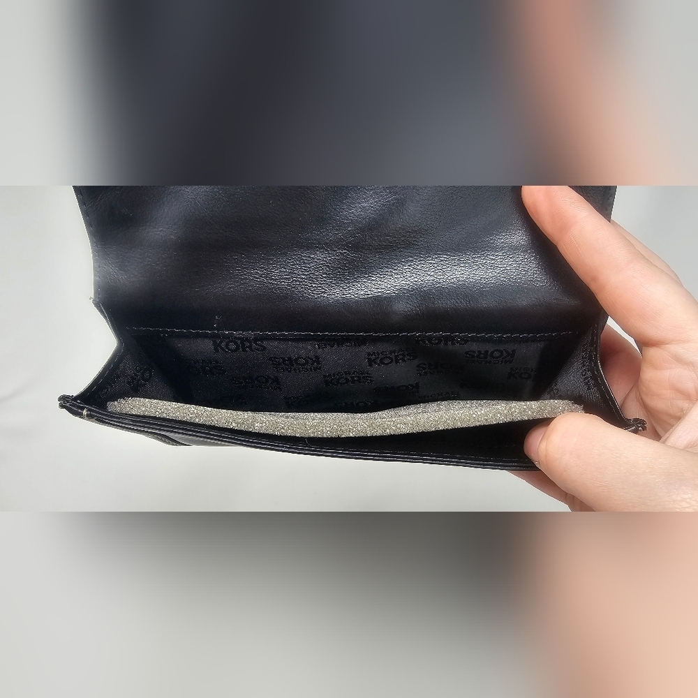 Michael Kors Rare Style Fulton Flap Black Continental Leather Bifold Wallet NWT - Picture 6 of 16